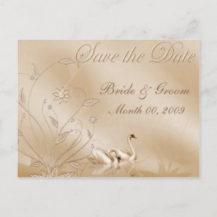 Elegante Schwan-Save the Date Postkarten
