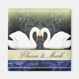Elegante Schwäne in Liebe Magnet