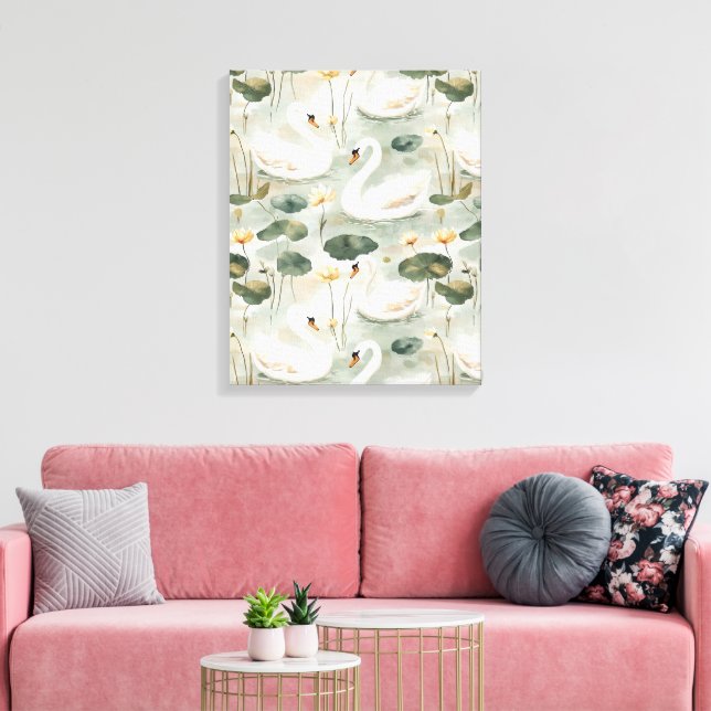 Elegante Schwäne Leinwanddruck (Insitu (Wohnzimmer))
