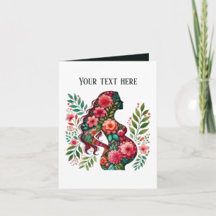 Elegante schwangere Mama fügt Text zu jedem Zweck Karte