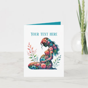 Elegante schwangere Mama fügt Text zu jedem Zweck Karte