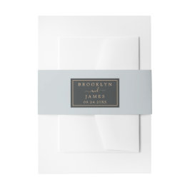 Elegante Schwarz-Blau-Grau-Hochzeit Einladungsbanderole