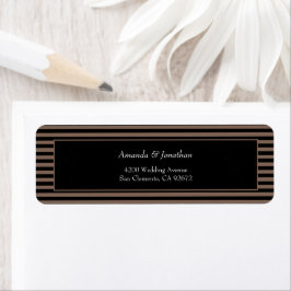 Elegante Schwarz-Braun Streifen-Rücksendeadresse
