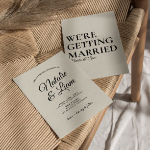 Elegante Schwarz Creamy Retro Fun Fett Moderne Hoc Einladung