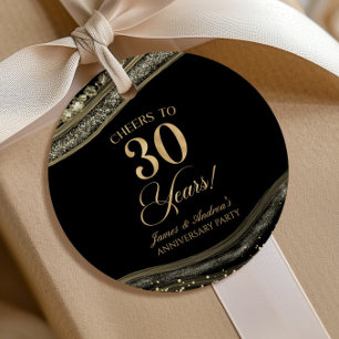 Elegante Schwarz-Gold-Achat-30-Jahre-Jubiläumsfeie Geschenkanhänger