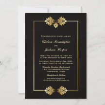 Elegante Schwarz-Gold-Border-Hochzeit