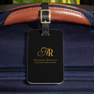 Elegante Schwarz-Gold-Farbe Gepäckanhänger