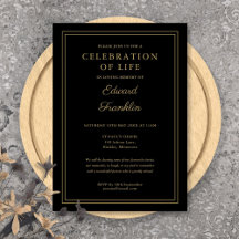 Elegante Schwarz-Gold-Feier zur Beerdigung des Leb