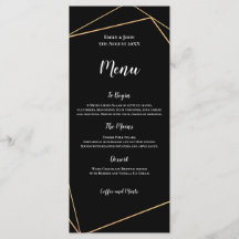 Elegante Schwarz-Gold Geometrische RahmenWedding