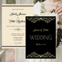 Elegante Schwarz-Gold-Hochzeit