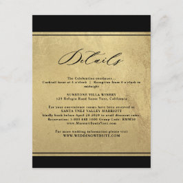 Elegante Schwarz-Gold-Hochzeitdetails - Einschließ Begleitkarte