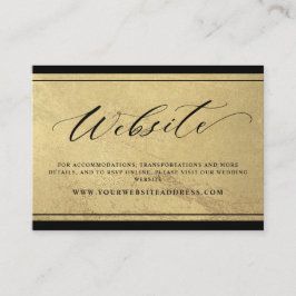 Elegante Schwarz-Gold-Hochzeiten-Website - Umschli Begleitkarte