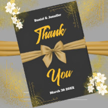 Elegante Schwarz & Gold Hochzeitsempfehlung floral