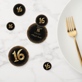 Elegante Schwarz & Gold Konfetti