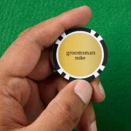 Elegante Schwarz-Gold-Personalisierte Trauzeugen Pokerchips