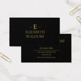 Elegante Schwarz-Gold-Personalisierte Visitenkarte