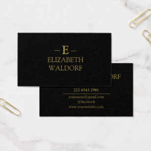 Elegante Schwarz-Gold-Personalisierte Visitenkarte
