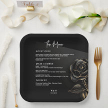 Elegante Schwarz-Gold-Rose Hochzeit