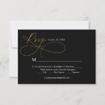 Elegante Schwarz-Gold-Script-Hochzeit