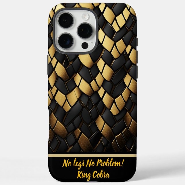 Elegante Schwarz-Gold-Snakeskin-Muster Textur Case-Mate iPhone Hülle (Rückseite)
