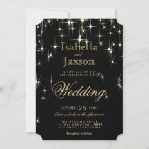Elegante Schwarz-Gold-Starlights Hochzeit