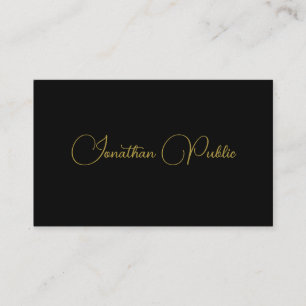 Elegante Schwarz-Gold-Template-Kalligraphie Visitenkarte