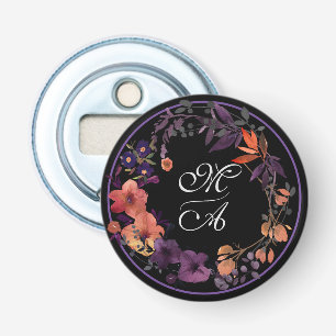 Elegante Schwarz-Lila Gastgeschenk Hochzeit Flaschenöffner