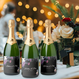 Elegante Schwarz Lila Gothic Bläserskulptur Hochze