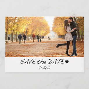 Elegante Schwarz-Save the Date Foto-Karte mit Save The Date