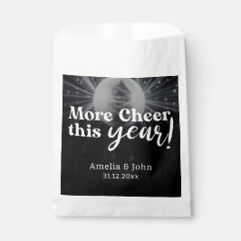 Elegante Schwarz-Silber-Silber-Silvester-Hochzeit Geschenktütchen