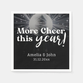 Elegante Schwarz-Silber-Silber-Silvester-Hochzeit Serviette