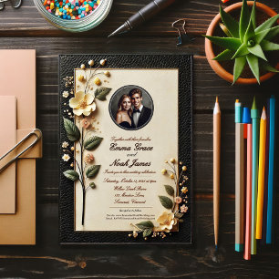 Elegante Schwarz und Creme Einladung zur Hochzeit