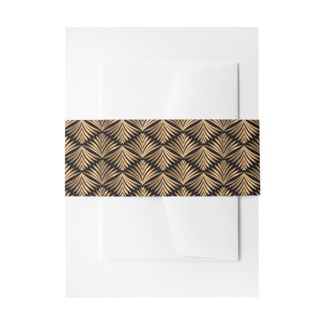 Elegante Schwarz und Gold Art Deco Einladungsbanderole (Vorderseite Beispiel)