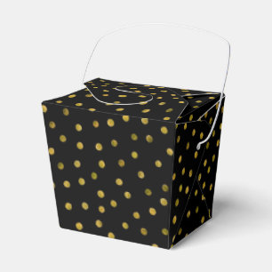 Elegante Schwarz-und Goldfolieconfetti-Punkte Geschenkschachtel
