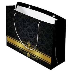 Elegante Schwarz-und Goldgroße Geschenk-Tasche Große Geschenktüte
