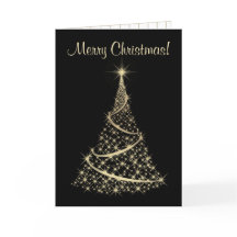 Elegante Schwarz-und Goldweihnachtskarte