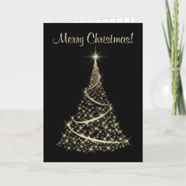 Elegante Schwarz-und Goldweihnachtskarte Feiertagskarte