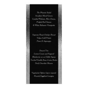 Elegante Schwarz und Silver Starlights Wedding - M Werbekarte