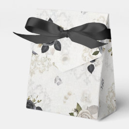 Elegante Schwarz-Weiß-Blumen-Geschenkbox Geschenkschachtel