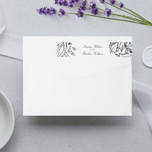 Elegante Schwarz-Weiß-Blumenzeremonie