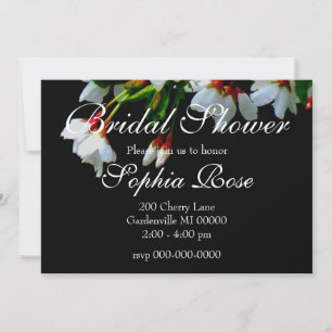 Elegante Schwarz-Weiß-Blütenblüte Einladung