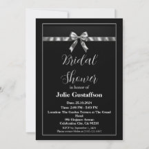 Elegante Schwarz-Weiß Bridal Dusche Einladung