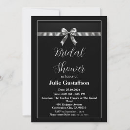 Elegante Schwarz-Weiß Bridal Dusche Einladung