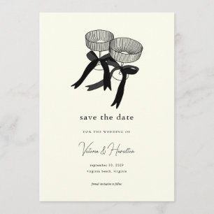 Elegante Schwarz-Weiß-Champagne-Save-the-Date  Einladung