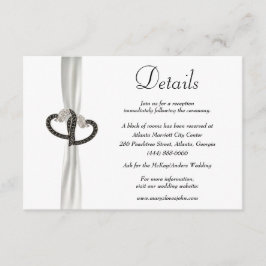 Elegante Schwarz-Weiß-Diamant-Hochzeitsdetails Begleitkarte