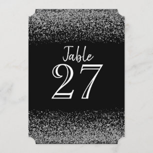 Elegante Schwarz-Weiß-Diamant-Hochzeitstischkarte Einladung