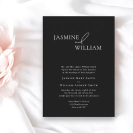 Elegante Schwarz-Weiß-Einladung Moderne Hochzeit Einladung