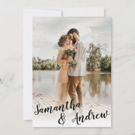 Elegante Schwarz-Weiß-Foto-Hochzeit Einladung