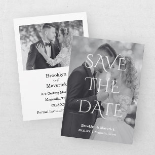 Elegante Schwarz-Weiß-Foto zur Speicherung des Hoc Save The Date