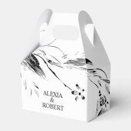 Elegante Schwarz-Weiß-Gartenhochzeit Geschenkschachtel